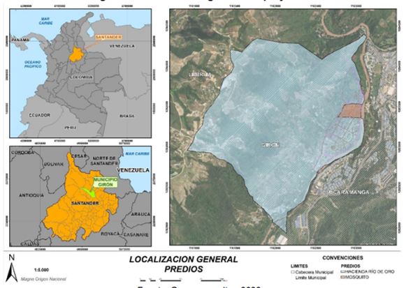 Imágen de la localización del Proyecto Planta de Tratamiento de aguas Residuales PTAR RÍO DE ORO