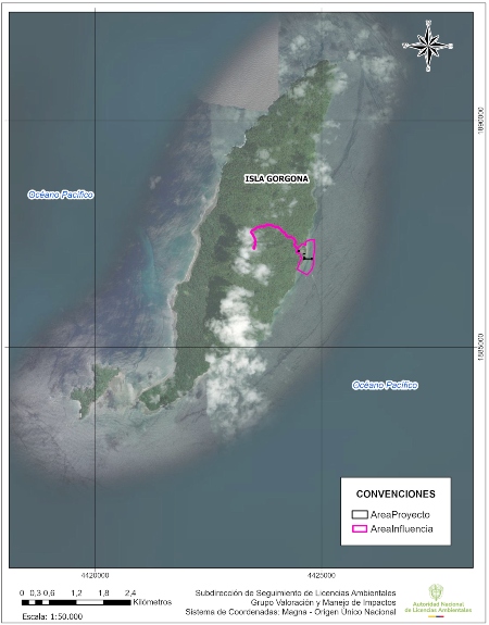 Imagen de la ubicación del proyecto Construcción, Operación, Abandono y Restauración de la Estación de Guardacostas en La Isla Gorgona y Obras Complementarias